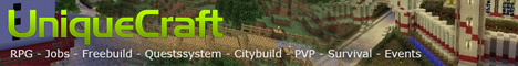 UniqueCraft [Pure Survivalwelt][Einfache Wirtschaft][Extra Freebuildmap+Creative][Eventmap][Custom Map][40 Slots][24/7] 2026